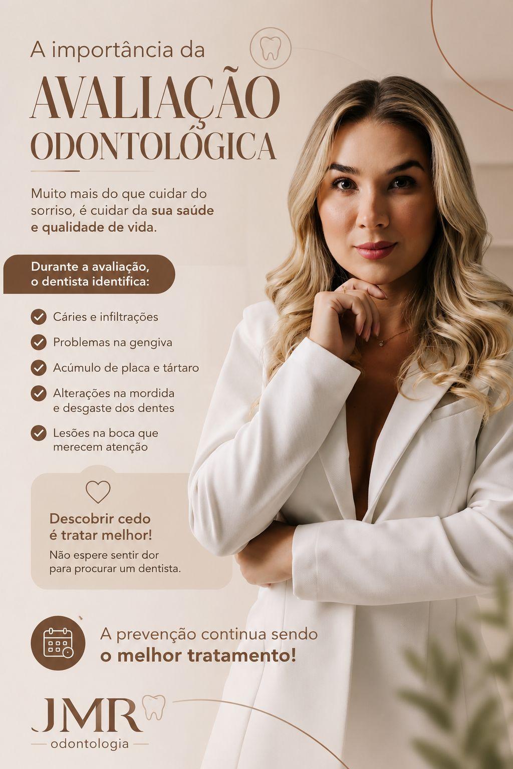 A avaliação odontológica é o primeiro passo para um sorriso saudável.