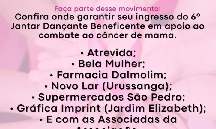 Associação Amigas do Peito que trabalham com Prevenção e Combate ao Câncer.