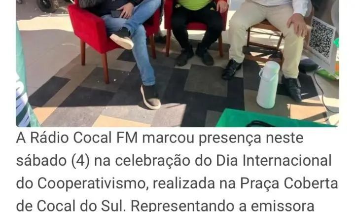 Rádio Cocal FM acompanha de perto a celebração do Dia Internacional do Cooperativismo em Cocal do Sul